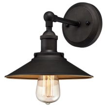 LOUIS Single Light 8-9/16" Tall Wall Sconce with Oil Rubbed Bronze Metal Shade