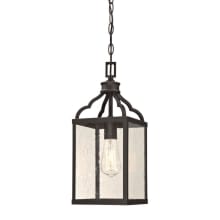 Cardinal Single Light 7" Wide Outdoor Mini Pendant with Clear Seedy Glass Shade