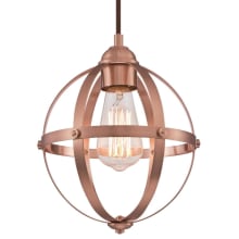 Stella Mira Single Light 9" Wide Mini Pendant with Black Globe Shade