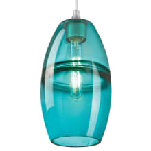 7" Wide Mini Pendant with Colored Glass Shade