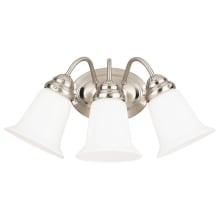 8.5" Tall 3 Light Wall Sconce with Frosted Opal Glass Shades from the Trinity Collection