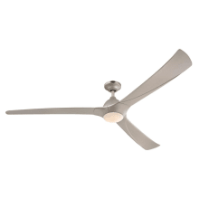 Techno II Single Light 3 Blade Integrated LED Hanging Indoor Ceiling Fan with Reversible DC Motor, Blades, Light Kit, Remote Control and Downrod Included