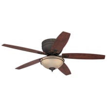 Carolina LED 52" 5 Blade LED Indoor Ceiling Fan with Reversible Motor, Reversible Blades and Light Kit Included
