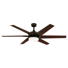 Cayuga 60" 6 Blade Smart LED Indoor Ceiling Fan with Remote Control - Black / Bronze