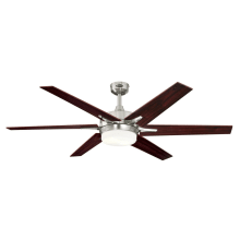 Cayuga 60" 6 Blade Smart LED Indoor Ceiling Fan with Remote Control - Brushed Nickel