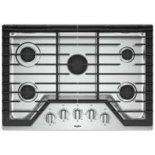 30 Inch Wide Built-In Gas Cooktop with Five Accusimmer Burners, FlexHeat and Griddle