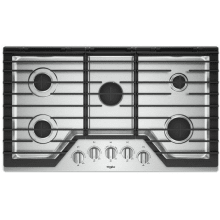 36 Inch Wide Built-In Gas Cooktop with Five Accusimmer Burners, FlexHeat and Griddle