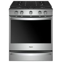 30 Inch Wide 5.8 Cu. Ft. Capacity Slide In Gas Range with Nest Learning Thermostat Integration and Reach Through Handle