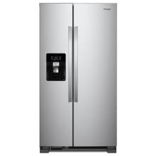 33 Inch Wide 21 Cu. Ft. Energy Star Certified Side By Side Refrigerator with Frameless Glass Shelves