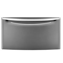 27 Inch Wide Laundry Pedestal with Chrome Handle and Storage Drawer