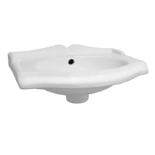 China 14-3/4" Wall Mounted Bathroom Sink with Overflow - No Faucet Holes Drilled