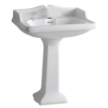 Fixture Pedestal Sink Vitreous China from the China series with One Faucet Hole