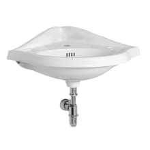 China 29-1/2" Corner Vitreous China Wall Mounted Bathroom Sink with One Faucet Hole - Includes Overflow