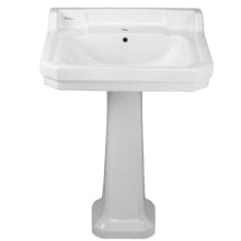 China Series 20" Pedestal Bathroom Sink with 1 Hole Drilled with Overflow