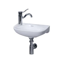 Isabella 16-1/4" D-Shaped Vitreous China Wall Mounted Bathroom Sink with Single Hole Faucet Drilling on Left