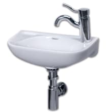 Isabella 16-1/4" D-Shaped Vitreous China Wall Mounted Bathroom Sink with Single Hole Faucet Drilling on Right