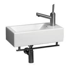 Isabella 19-3/4" Wall Mounted Bathroom Sink with One Hole Drilled and Chrome Towel Bar