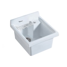Rectangular Basin 21" x 21 - 1/4" Drop In Single Faucet Hole Utility Sink