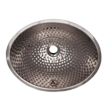 16" Oval Stainless Steel Undermount Bathroom Sink with Overflow
