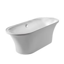 Bathhaus Acrylic Soaking Tub with Center Drain, Drain Assembly, and Overflow