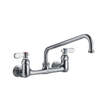 1.5 GPM Wall Mounted Utility Faucet with Swivel Spout and Hot/Cold Lever Handles