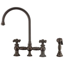 Vintage III Plus 1.5 GPM Widespread Bridge Kitchen Faucet with Cross Handles - Includes Side Spray