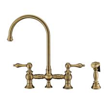 Vintage III Plus 1.5 GPM Widespread Bridge Kitchen Faucet with Lever Handles - Includes Side Spray