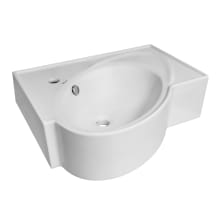 Isabella 23 5/8" Rectangular Porcelain Vessel Bathroom Sink with Faucet Hole and Overflow