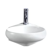 Isabella 14-1/8" Oval Porcelain Wall Mounted Bathroom Sink with Single Faucet Hole