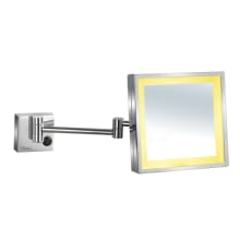 Wall Mounted LED Square 5x Magnifying Mirror