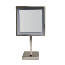 Freestanding LED Square 5x Magnifying Mirror