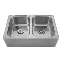 Double Bowl Drop-In Sink with Seamless Customized Front-Apron