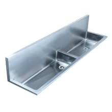 Noah's Wall Mounted Double Basins Stainless Steel Utility Sink