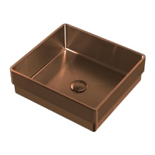 Noah Plus 15-3/4" Stainless Steel Vessel Bathroom Sink with Pop-Up Drain Assembly