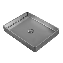 Noah Plus 20-1/2" Stainless Steel Vessel Bathroom Sink with Pop-Up Drain Assembly