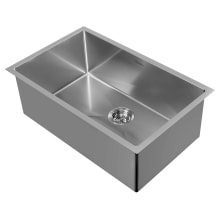 Noah Plus 29" Single Basin Kitchen Sink for Undermount or Drop-In Installation - Includes Matching Grid and Basket Strainer