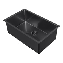 Noah Plus 29" Single Basin Kitchen Sink for Undermount or Drop-In Installation - Includes Matching Grid and Basket Strainer