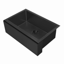 Noah Plus 30" Single Basin Kitchen Sink Set for Undermount Installation with Front Apron - Includes Matching Grid and Basket Strainer
