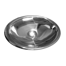 Noah 22" Oval Stainless Steel Drop In Bathroom Sink