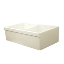 33" Double Basin Reversible Fireclay Farm House Sink from the Farmhaus Collection - Apron Front