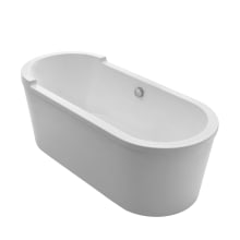 Bathhaus Acrylic Soaking Tub with Center Drain, Drain Assembly, and Overflow