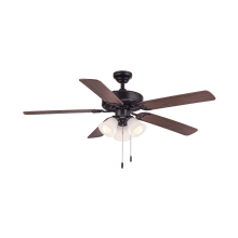 Dalton 52" 5 Blade Hanging Indoor Ceiling Fan with Reversible Motor, Blades, and Light Kit Included