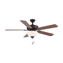 Dalton 52" 5 Blade Hanging Indoor Ceiling Fan with Reversible Motor, Blades, and Light Kit Included