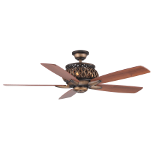 Estela 52" 5 Blade Hanging Indoor Ceiling Fan with Reversible Motor, Blades, and Remote Included