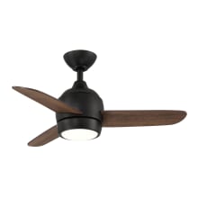 36" 3 Blade Indoor / Outdoor Smart LED Ceiling Fan with Remote Control