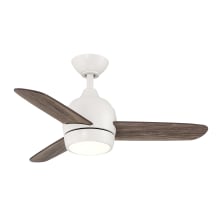 36" 3 Blade Indoor / Outdoor Smart LED Ceiling Fan with Remote Control