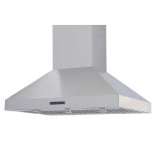 570 CFM 30 Inch Wide Stainless Steel Island Range Hood with LED Lighting and Baffle Filters from the RA76 Collection