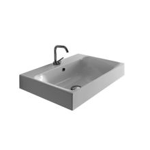 27-5/8" Ceramic Wall Mounted / Vessel Bathroom Sink With 1 Hole Drilled and Overflow