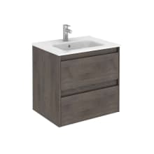 Ambra 24" Wall Mounted Single Basin Vanity Set with Cabinet and Ceramic Vanity Top