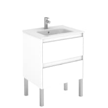 Ambra 24" Free Standing Single Basin Vanity Set with Cabinet and Ceramic Vanity Top